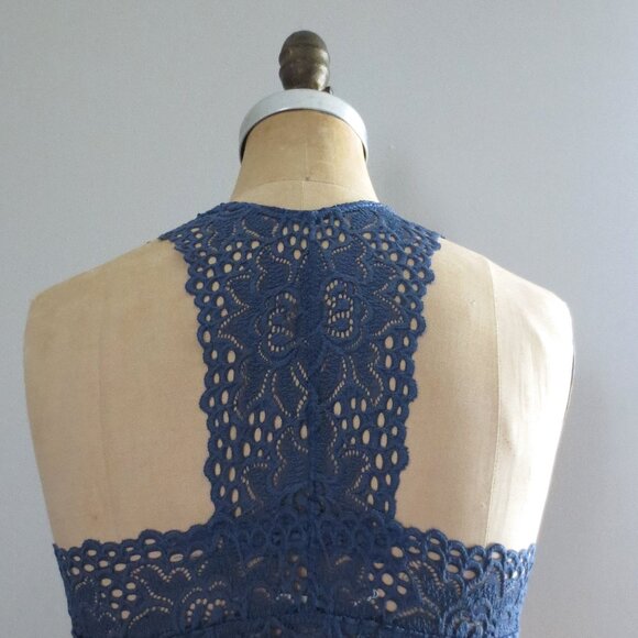 Altard State Whimsical Intimates Blue Lace Halter Crop Top - NWOT - Picture 3 of 7